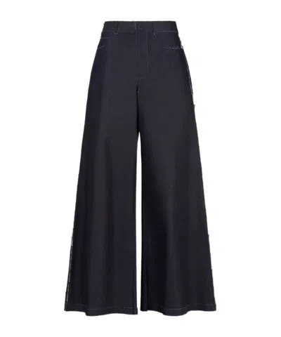 MARNI MARNI STRETCH DENIM TROMPE L'OEIL TROUSERS