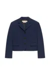 Marni Deep Blue Techno Wool Jacket In Blue