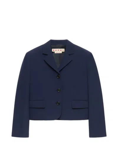 Marni Deep Blue Techno Wool Jacket