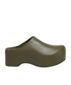 Marni Deep Green Leather Chunky Clog Sabot In Green