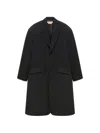 Marni Deep Grey Tweed Oversized Coat In Black