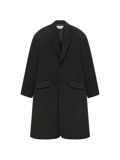 Marni Deep Grey Tweed Oversized Coat In Multi