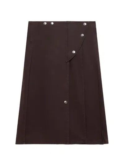 Marni Deep Purple Skirt With Utility Pocket In Burgundy