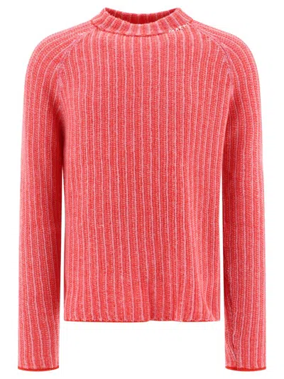 Marni Degrade Striped Knit Sweater In Red