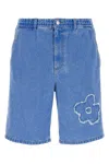 Marni Denim Shorts With Distressed And Elastic Waistband