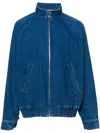 Shop Marni Denim Bomber Jacket In Blue