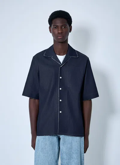 Marni Denim Bowling Shirt In Blue