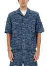 Marni Logo Western Denim Shirt In Blue