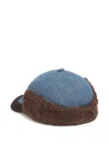 Marni Denim Ear-flap Baseball Cap In Blue
