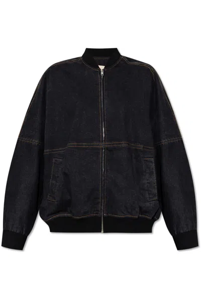 Marni Contrast Stitching Denim Jacket In Black