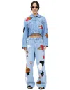 Marni Cropped-t-shirt Mit Herz-patch In Blue