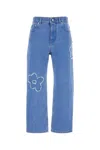 Marni Denim Jeans Featuring Floral Appliqué