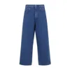 Marni Wide Leg Cotton Denim Jeans In Blue