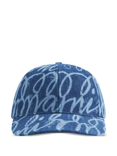 Marni Denim Laser-print Baseball Cap In Blue