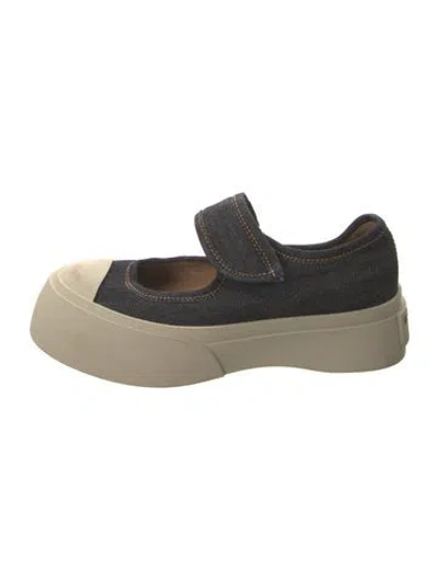 Pre-owned Marni Denim Mary Jane Flats In Black