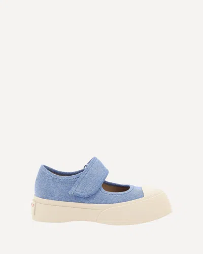 Marni 20mm Pablo Mary Jane Denim Sneakers In Blue