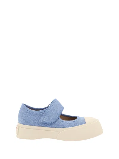 Marni 20mm Pablo Mary Jane Denim Sneakers In Blue