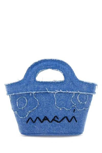 Marni Denim Micro Tropicalia Mini Handbag In Blue