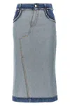 Marni Asymmetric Seam Denim Midi Skirt In Blue