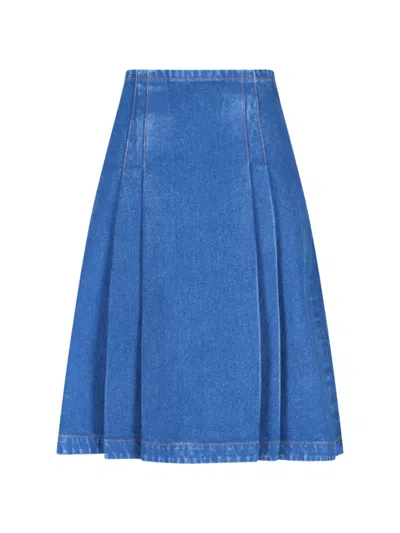 MARNI MARNI DENIM MIDI SKIRT – BLUE