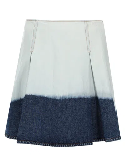 Marni Denim Midi Skirt In Blue