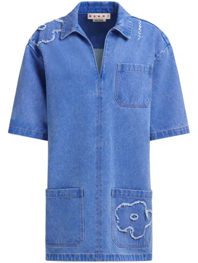 Marni Denim Mini Dress In Blue