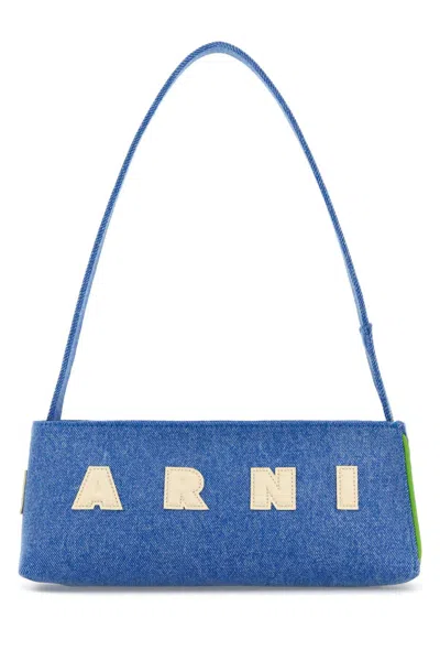 Marni Denim Museo Shoulder Bag In Blue