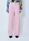 Marni Tailored Trousers Belt Loops Back Pockets In Pink