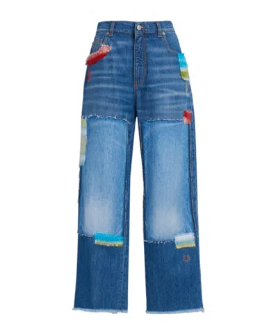 Marni Denim-patchwork Straight-leg Jeans In Blue