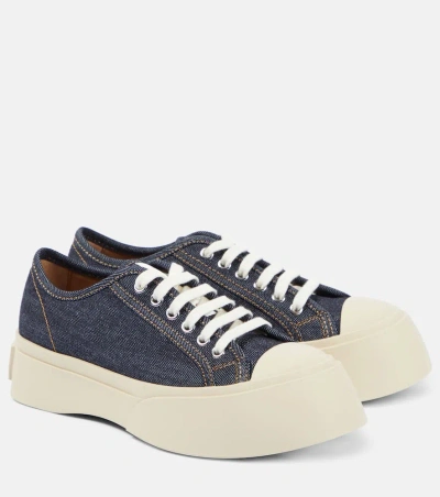 Marni Canvas Platform Sneakers In Blue