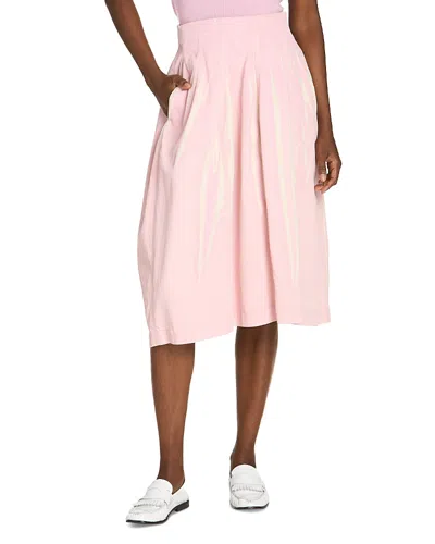 Marni Denim Printed Midi Skirt In Pink