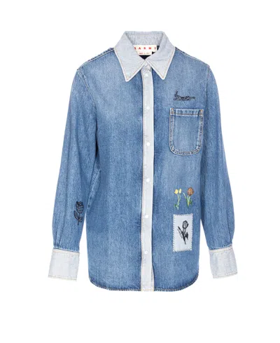 Marni Denim Shirt In Blue