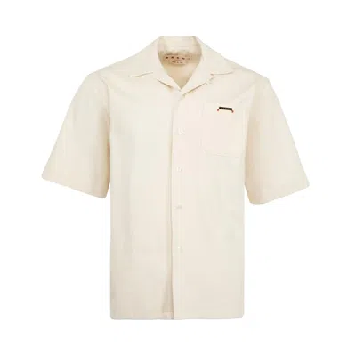 Pre-owned Marni Denim Short-sleeve Shirt 'off White' | Men's Size 54