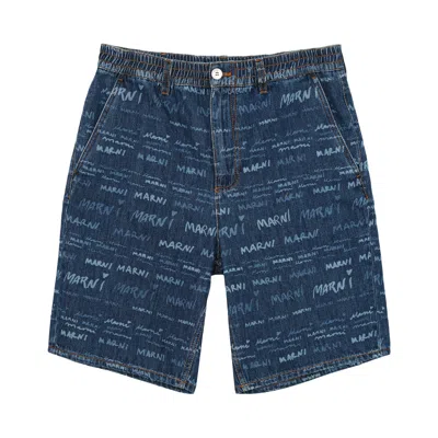 Pre-owned Marni Denim Shorts 'iris Blue' | Men's Size 36