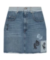 Marni Blue Stone Washed Patches Denim Miniskirt In Blue