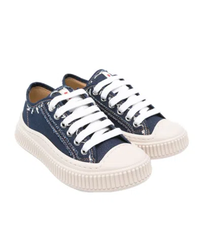 Marni Kids' Denim Sneakers In Indigo Blue
