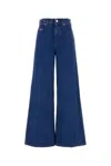 Marni Logo-embroidered Five-pocket Wide-leg Denim Jeans In Blue