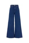 Marni Logo-embroidered Five-pocket Wide-leg Denim Jeans In Denim