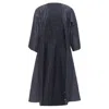 Marni Denim Zip Front Dolman Sleeve Midi Dress In Blue