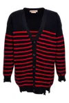 Marni Destroyed Effect Striped Cardigan