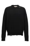 Marni Deconstructed Contrast-stitch Relaxed-fit Cotton Knitted Jumper