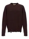 Marni Maroon Destroyed Effect Sweater In Dark Red