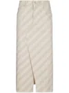 Marni Diagonal Stripe Wrap Skirt In Neutral