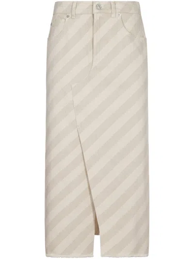 MARNI DIAGONAL STRIPE WRAP SKIRT