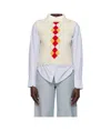 Marni Diamond-checked Knitted Vest In White