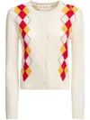 Marni Diamond-pattern Cardigan In White