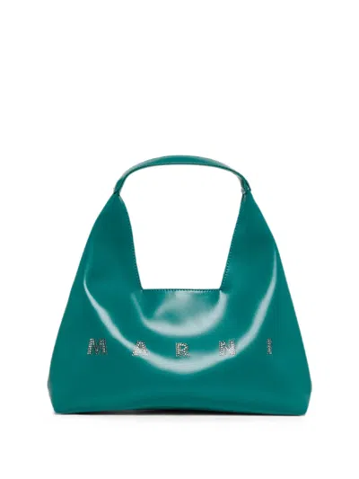 Marni Kids' Diamond Shoulder Bag In Green