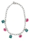 Marni Charm-embellished Chain Necklace In Blue