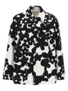 Marni 'floral Bloom' Jacket With Front Pockets In White/black