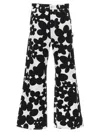 Marni Floral-print Gabardine Trousers In White/black